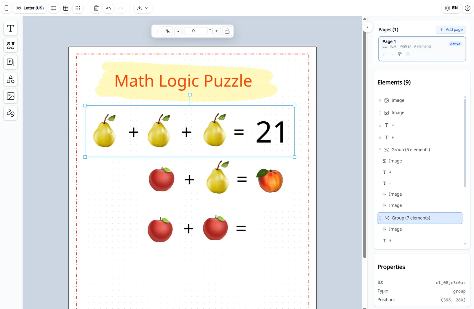 Рабочее пространство визуальной математики 4